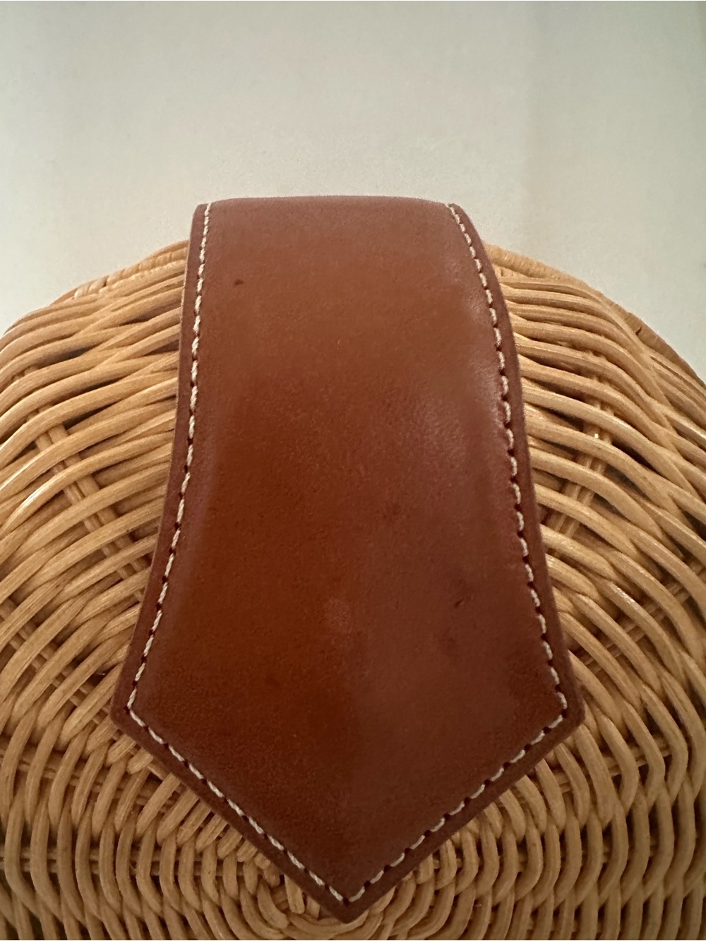 J. McLaughlin Round Woven Crossbody in Tan and Cognac - Picture 5 of 16